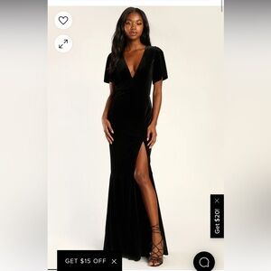 NWT Lulus Black Velvet Dress